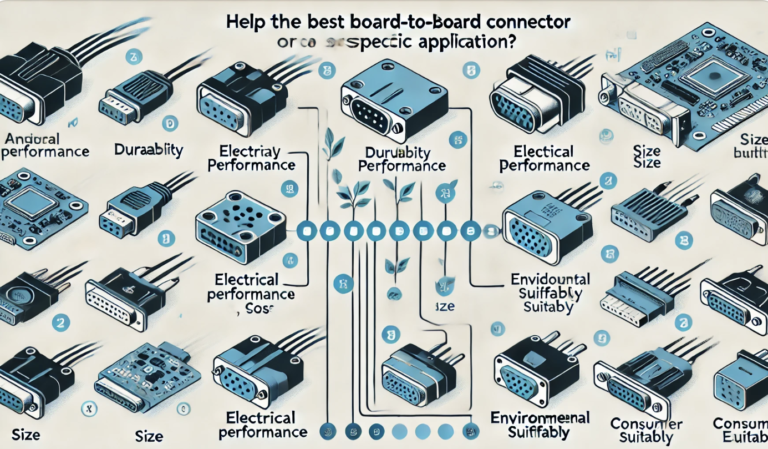 A detailed view of high-speed board-to-board connectors designed for industrial and automotive applications.